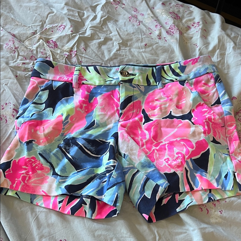Lilly Pulitzer Pink and Blue Floral Women's Shorts